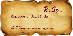 Rapaport Szilárda névjegykártya